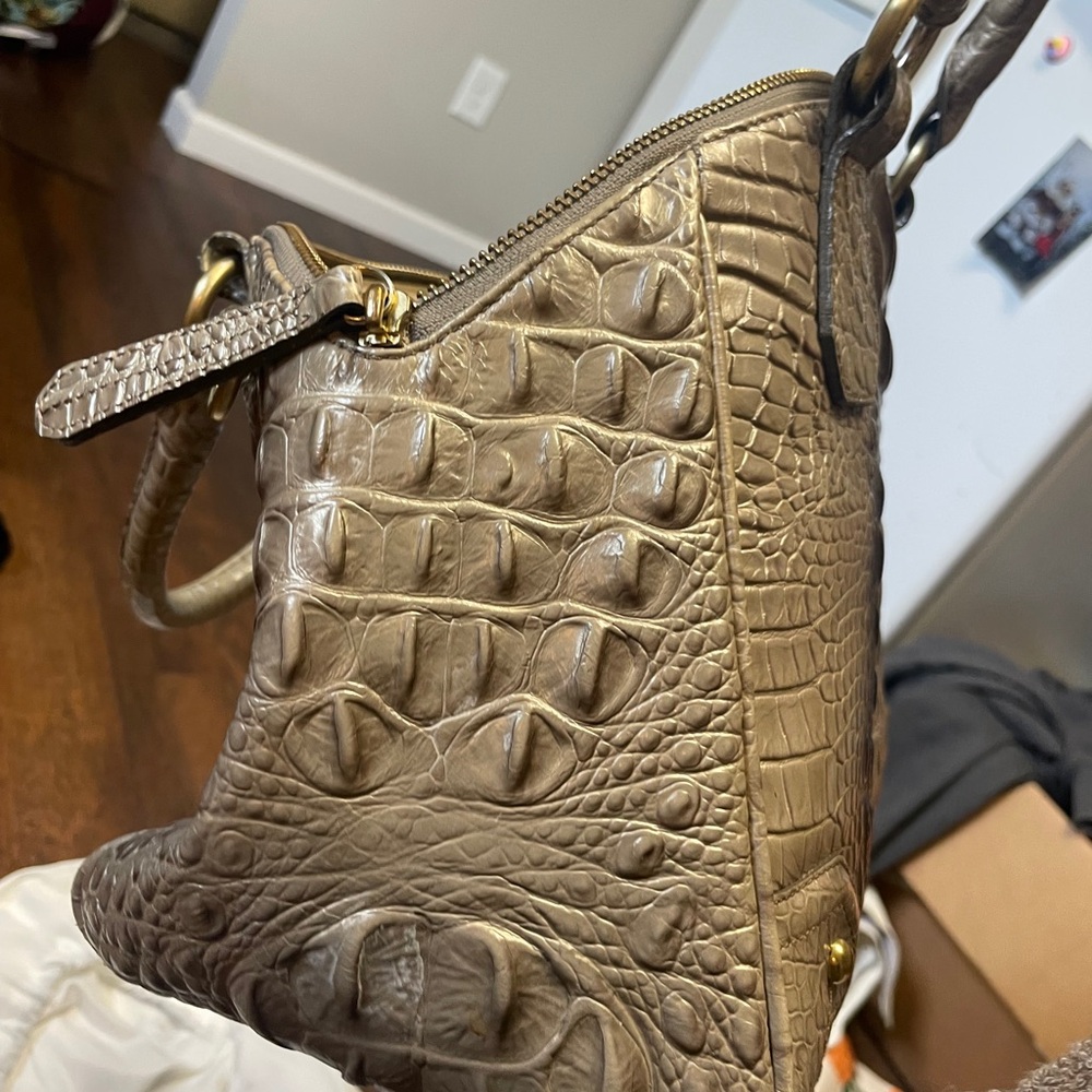 Brahmin Silver Crocodile-Embossed Medium Asher Tote - Picture 9 of 13